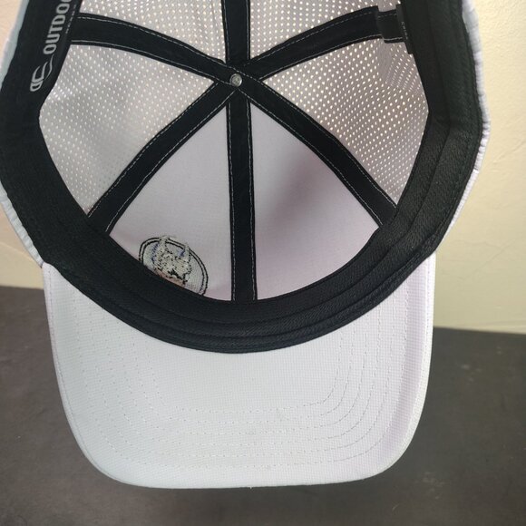Outdoor Cap Hat Snap Back White Breathable Mesh Wicking Embroidered Dog Logo - Picture 8 of 10